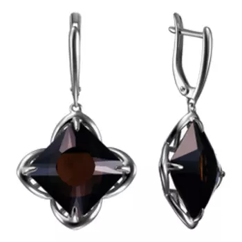 Серебряные серьги с раухтопазами