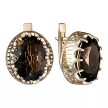 Серебряные серьги с раухтопазами