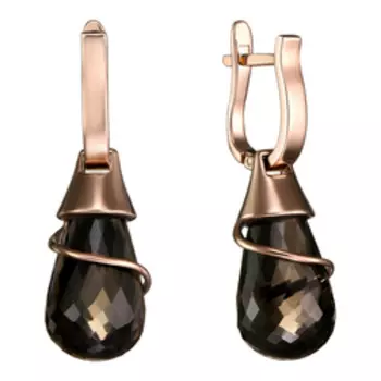 Серебряные серьги с раухтопазами