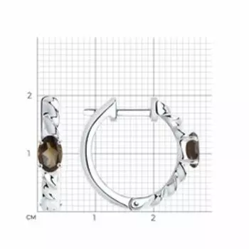 Серебряные серьги с раухтопазами