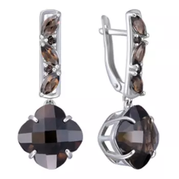 Серебряные серьги с раухтопазами