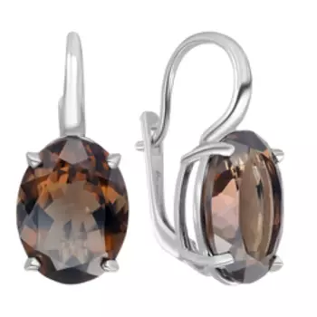 Серебряные серьги с раухтопазами