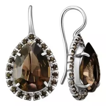 Серебряные серьги с раухтопазами