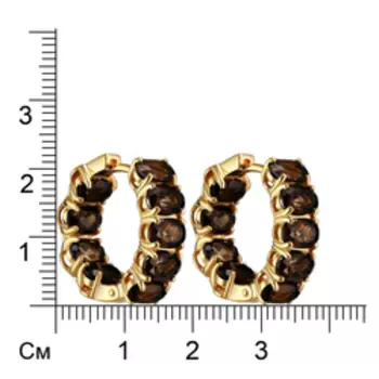 Серебряные серьги с раухтопазами