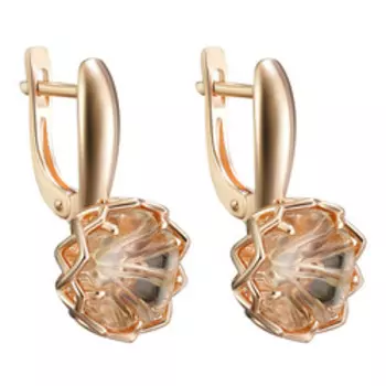 Серебряные серьги с раухтопазами