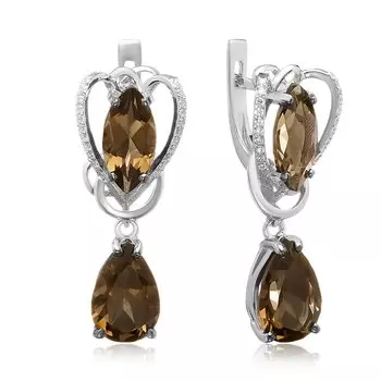 Серебряные серьги с раухтопазами