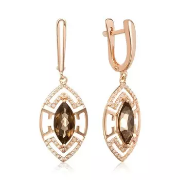 Серебряные серьги с раухтопазами