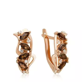 Серебряные серьги с раухтопазами