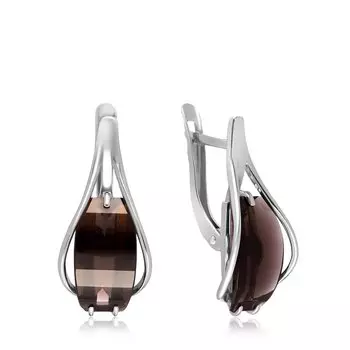 Серебряные серьги с раухтопазами