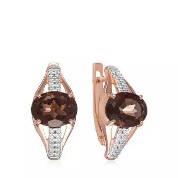 Серебряные серьги с раухтопазами