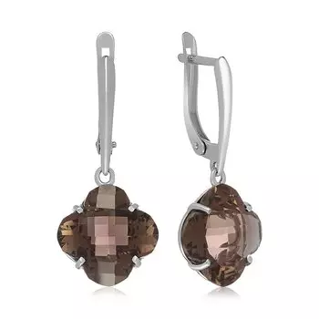 Серебряные серьги с раухтопазами