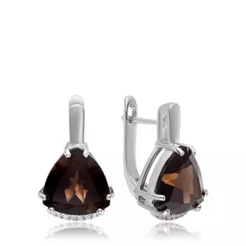 Серебряные серьги с раухтопазами