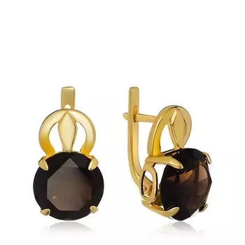 Серебряные серьги с раухтопазами