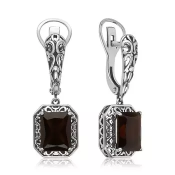 Серебряные серьги с раухтопазами