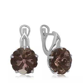 Серебряные серьги с раухтопазами