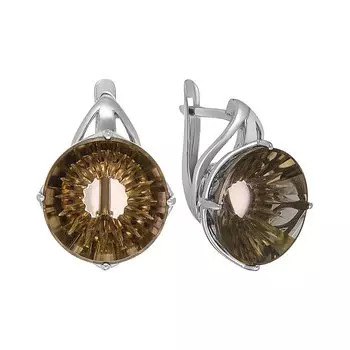 Серебряные серьги с раухтопазами