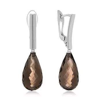 Серебряные серьги с раухтопазами