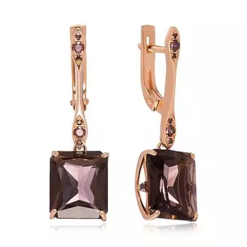 Серебряные серьги с раухтопазами