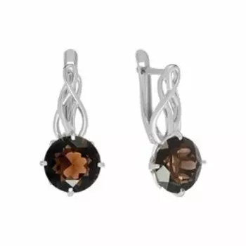 Серебряные серьги с раухтопазами