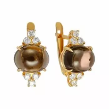 Серебряные серьги с раухтопазами