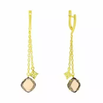 Серебряные серьги с раухтопазами