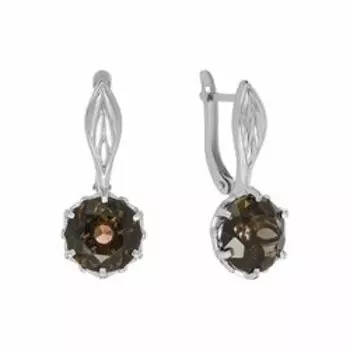 Серебряные серьги с раухтопазами