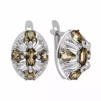 Серебряные серьги с раухтопазами