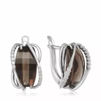 Серебряные серьги с раухтопазами