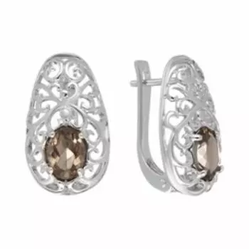 Серебряные серьги с раухтопазами