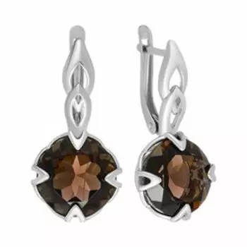 Серебряные серьги с раухтопазами