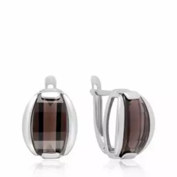 Серебряные серьги с раухтопазом