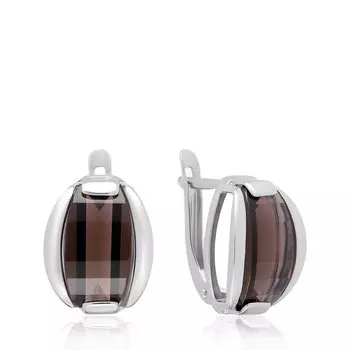 Серебряные серьги с раухтопазом