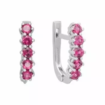 Серебряные серьги с родолитами