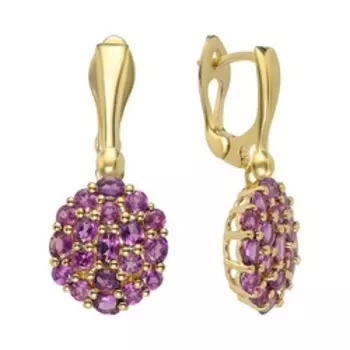 Серебряные серьги с родолитами