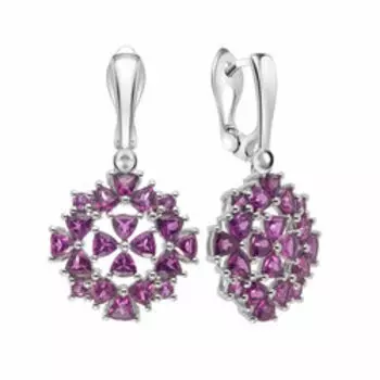 Серебряные серьги с родолитами