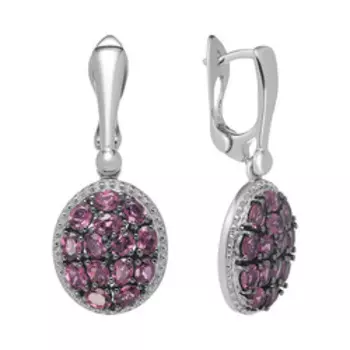 Серебряные серьги с родолитами