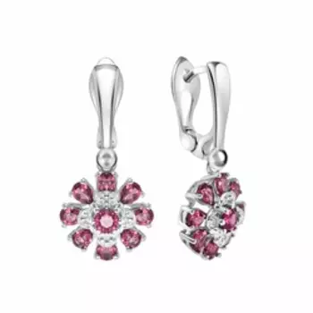 Серебряные серьги с родолитами