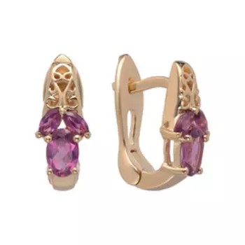 Серебряные серьги с родолитами