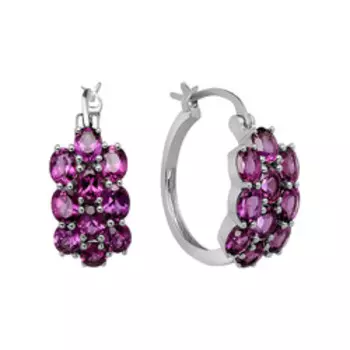 Серебряные серьги с родолитами