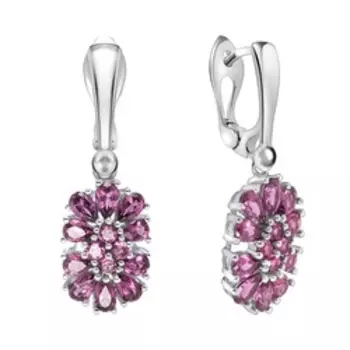 Серебряные серьги с родолитами