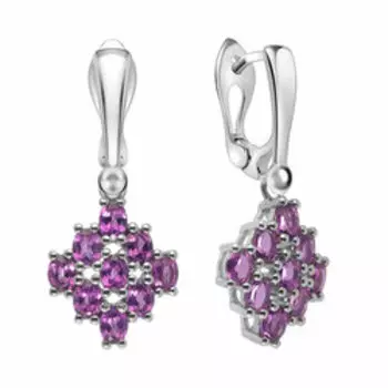 Серебряные серьги с родолитами