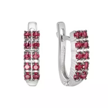 Серебряные серьги с родолитами