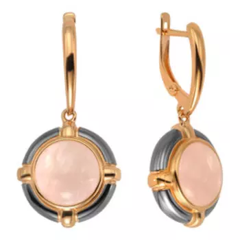 Серебряные серьги с розовым кварцем