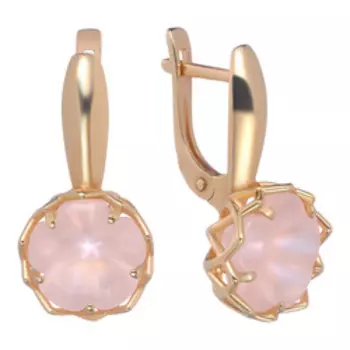 Серебряные серьги с розовым кварцем