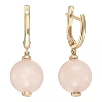 Серебряные серьги с розовым кварцем