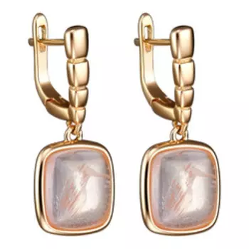 Серебряные серьги с розовым кварцем