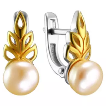 Серебряные серьги с розовым жемчугом