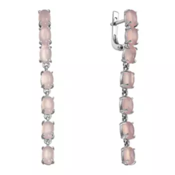 Серебряные серьги с розовыми халцедонами