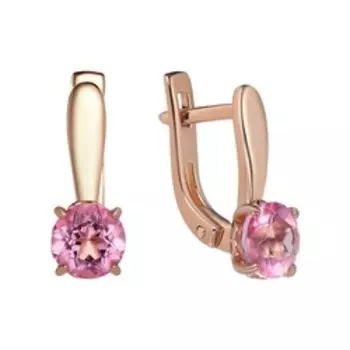 Серебряные серьги с розовыми топазами