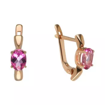 Серебряные серьги с розовыми топазами